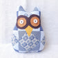 Kuwago Patchwork Owl in White