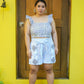 Kidlat Patchwork Shorts in White