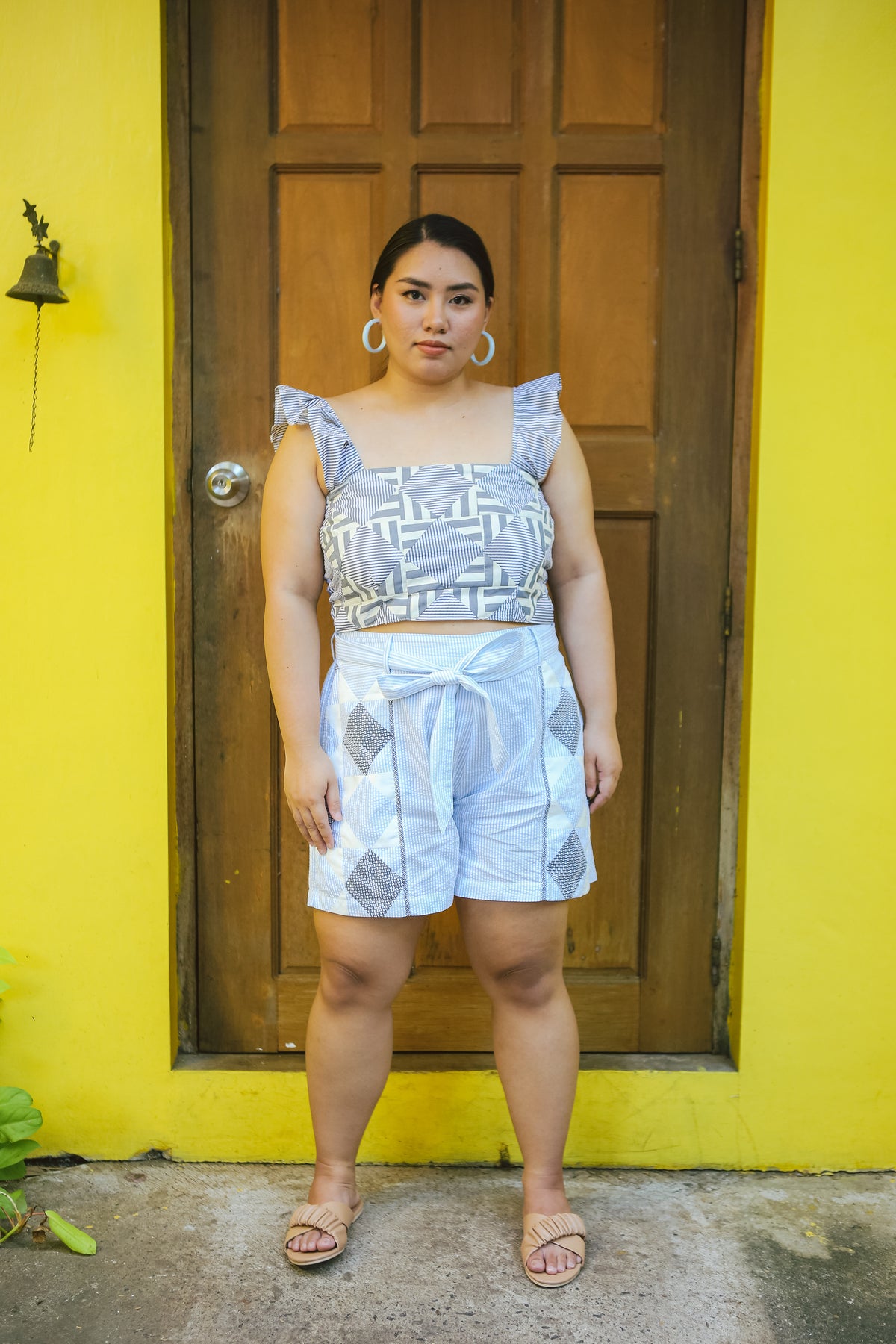 Kidlat Patchwork Shorts in White